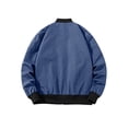 thumbnail image 4 of Faithtur Men's Bomber Flight Jacket Casual Patchwork Fall Winter Coats Zipper Closure Outwear, 4 of 5