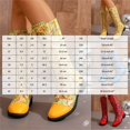 thumbnail image 6 of Rokment Womens Bling Sequin Patchwork Knee High Combat Boots Retro Leather Pointed Toe Chunky Low Heels Mid Calf Riding Dress Long Booties, 6 of 8
