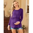 thumbnail image 4 of EKOUAER Women's Nursing Tops Long Sleeve Nursing Shirts Double Layer Maternity Clothes 3 Packs Breastfeeding Shirts, 4 of 6