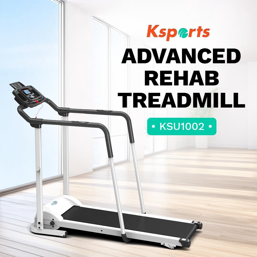 Ksports Advanced Rehab Treadmill 2.25 Horsepower Motor and Bluetooth, White