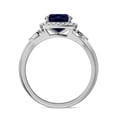 thumbnail image 4 of Bluebell Jewels His & Her Trio Ring Set 2 Ctw Blue Sapphire & Moissanite 14K White Gold Plated, 4 of 8