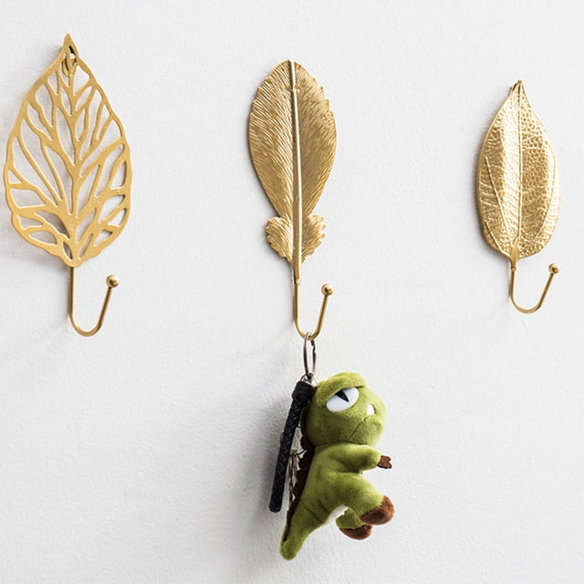 VERDANVERSE 1Ud Colgador De Pared Beige En Hierro Con Forma De Hoja Estilo Duradero