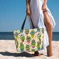 thumbnail image 6 of Kdxio Cute Cartoon Cactus for Beach Bag for Women Large Beach Tote Bag Waterproof Sandproof Swim Bag with Zipper Pockets Beach Vacation Travel, 6 of 7