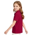thumbnail image 5 of Girls Breathable Polo Shirt Kids Short Sleeve School Uniform Golf Shirt Casual Quick Dry Three-Button Polo Shirt 110, 5 of 7