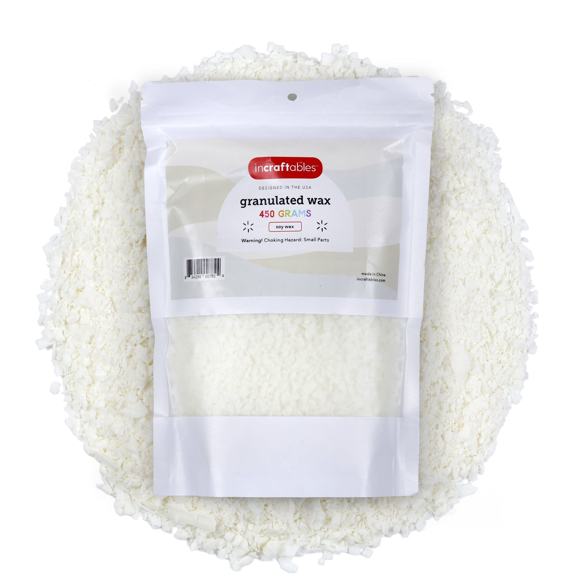 Incraftables Soy Candle Wax for Candle Making (450g). White Granulated
