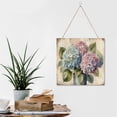 thumbnail image 6 of Floral Decor Hydrangea Wooden Hanging Signs For Home Decor 12"x12" Square Rustic Wall Hanging Plaque Sign Farmhouse Wooden Wall Signs for Office Bedroom Living Room Housewarming Gift, 6 of 8