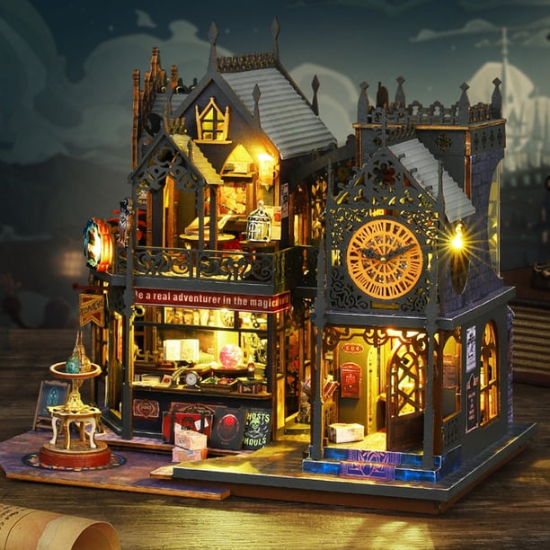 Kit De Casa En Miniatura Con Luces LED Y Muebles – Maqueta Creativa Para Montar, Manualidad DIY De Madera Y ABS, Regalo Para Niños Y Adultos Amantes De Las Miniaturas