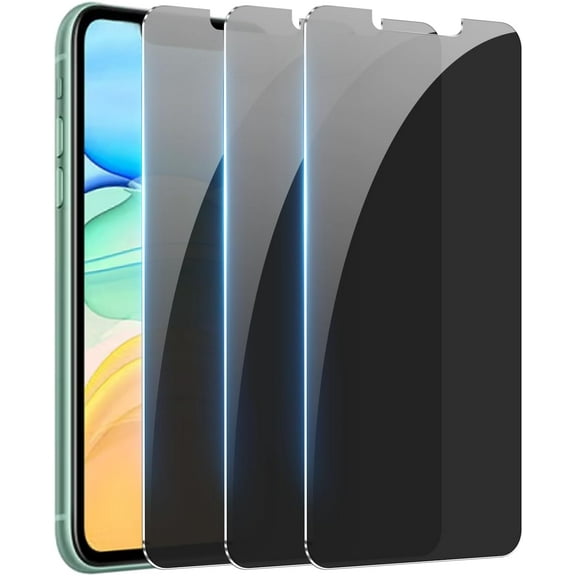 [3 Pack] Privacy Screen Protector for iPhone 11/iPhone XR Anti-Spy Tempered Glass Film Upgrade 9H Hardness Case Friendly Easy Installation Bubble Free 3D Touch Support