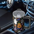 thumbnail image 5 of Spooky Halloween 30oz Coffee Tumbler with Handle and Straw Lid – Insulated Hot Cold Travel Mug – Pumpkin Gift Cup, 5 of 5