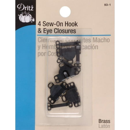 - Dritz Sew-On Skirt Hook & Eye Closures 4/Pkg-Black