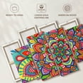 thumbnail image 6 of Elephant Stock Happy Organic Mandala Wall Art - Horizontal Multi Panel Canvas - Living Room Wall Decor - Decor Elements Multi Panel - Red And Green Decor By Hello Angel - 43" x 27", 6 of 8