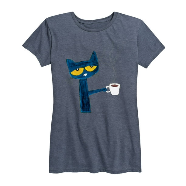 PETE THE CAT Pete The Cat With Coffee Women's Short Sleeve Graphic