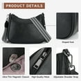 thumbnail image 3 of APHISON Trendy Women's Crossbody Bag, Vegan Leather Purse with Adjustable Strap and Shoulder Handbag - Black, 3 of 6