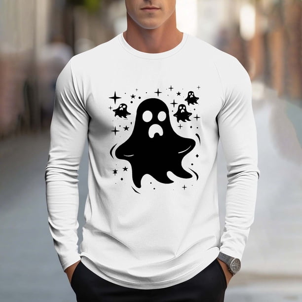 Blusas y camisas de manga larga y cuello redondo para hombre, moda informal, estampado, deportivas, de manga larga y cuello redondo, blusas, camisas, blusas para hombre, poliéster