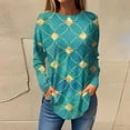 thumbnail image 3 of Womens Long Sleeve Tunics Crew Neck Women Blouses Dressy Casual Graphic Tunic Women Long Sleeve Cute Long Sleeve Tops Womens Fall Tops for Women, 3 of 6