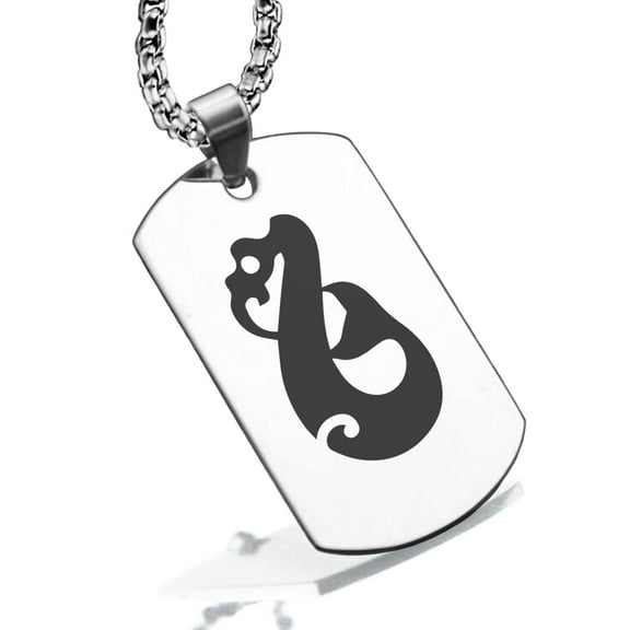 Stainless Steel Manaia (Guardian Spirit) Maori Symbol Dog Tag Pendant Necklace