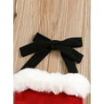thumbnail image 4 of Qiylii Christmas Santa Claus Velvet Romper, Neck Hanger Plush Edge Bodysuit,Red 0-24M, 4 of 9