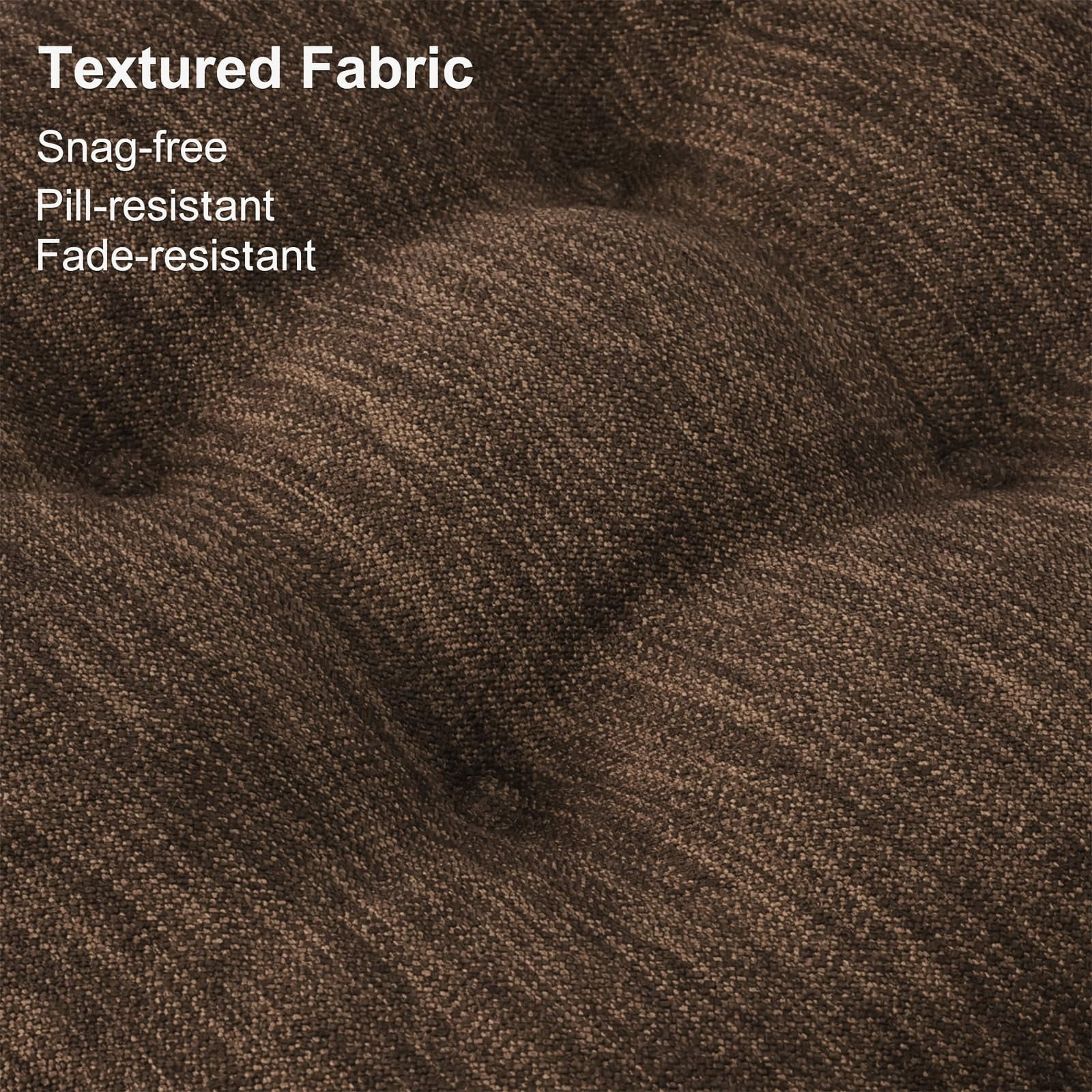Shinnwa Chair Cushions 3.5" Thick Tufted Memory Foam Kitchen Chair Cushions Set of 4 Dual-layer Indoor Seat Cushions, 16.5" X 16.5", Non-Slip, Dark Brown