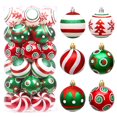 thumbnail image 1 of ¡Rebajas! Bolas navideñas CICRKHB, 30 unidades de plástico, 6 cm, pequeñas bolas colgantes, decoración navideña con delicados estampados. Decoraciones navideñas en rosa., 1 of 7