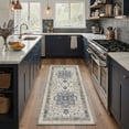thumbnail image 5 of KUETH Modern 5x7 Area Rugs for Living Room, Non Slip Machine Washable Retro Rugs, Low Pile Chenille Print Rug for Bedroom, Dining Room, Home Office, Charcoal Brown, 5 of 6