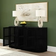 thumbnail image 5 of Plank+Beam Contour Solid Wood Sideboard with 3 Doors, 59" TV Stand for Living Room, Black, 5 of 14