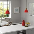 thumbnail image 3 of Henn&Hart 8" Poppy Red/Brass Metal Pendant, 3 of 3