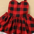 thumbnail image 5 of IBTOM CASTLE Kids Baby Girls Christmas Party Dress Women Xmas Red Plaid Tutu Dress with Hooded Cloak Cape Family Matching Fancy Dress up Costume 12-18 Months Red Romper + Cape, 5 of 8