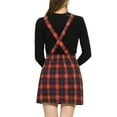 thumbnail image 3 of INSPIRE CHIC Women's Plaid Print Adjustable Strap Casual Suspender Dress XS Red, 3 of 6