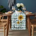 thumbnail image 2 of Sunflower Table Runner - 48 Inch Long, Kitchen Dining Table Runner Dresser Scarves, Teal Green Check You Are My Sunshine Bee Farmhouse Decor for Coffee Tables Wedding Party Banquet, 2 of 8