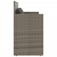 thumbnail image 3 of vidaXL Garden Bench with Cushions Grey Poly Rattan, 3 of 5