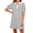 White, variant on Stripe Printing Women Short Sleeve V Neck Casual Mini Shirt Dresss