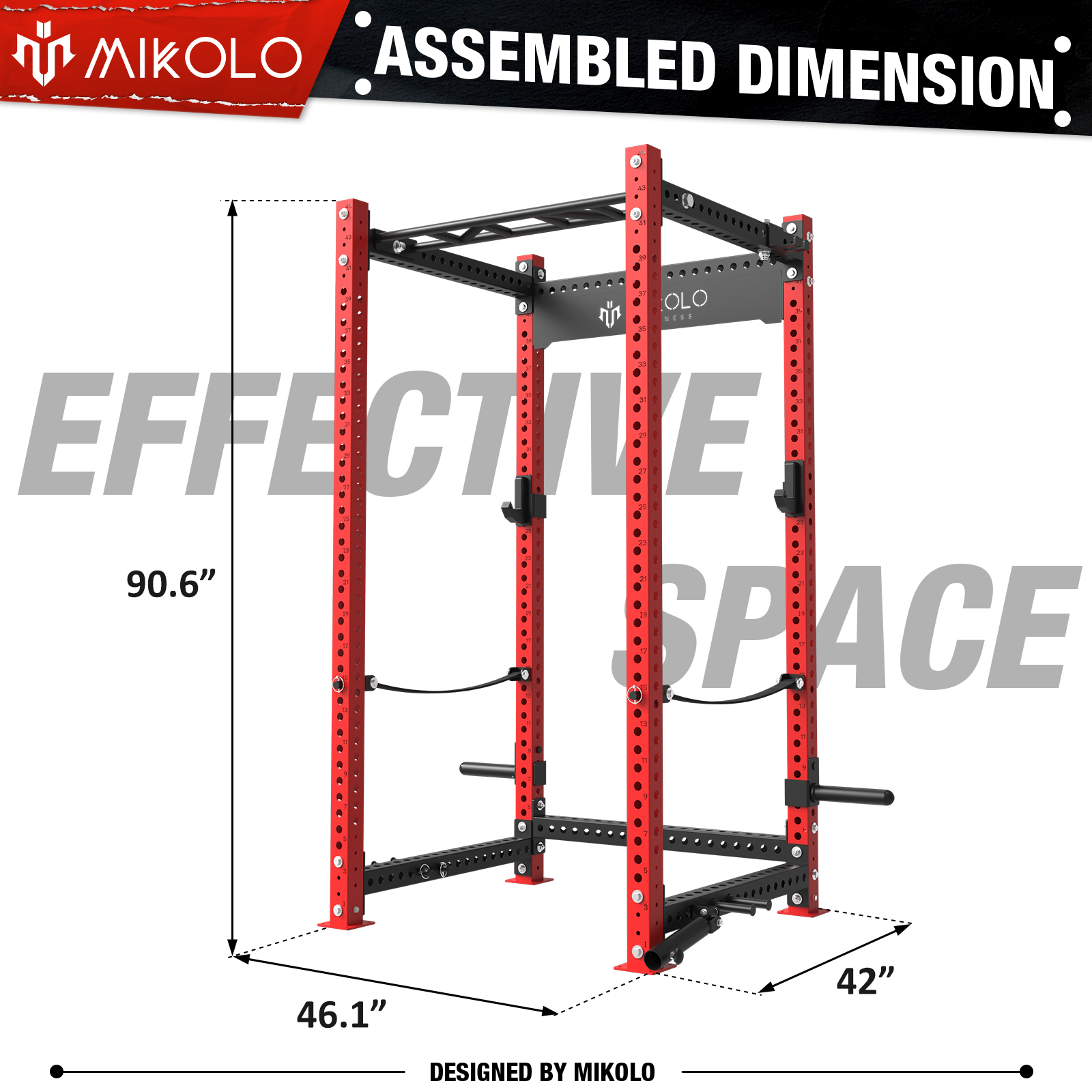 Mikolo Leg Extension for 3 x 3 Power Cage Rack Attachments,Home