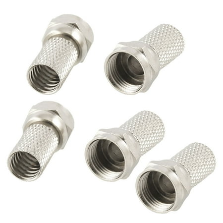 - 5 Pcs F Type Male Plug RG6 Coaxial Cable Crimp RF Adapter Connector