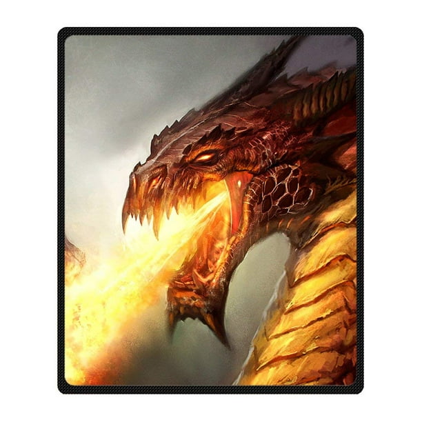 Rylablue Dragon Blanket Fleece Throw Blanket For Sofa Or Bed 58x80 Inches