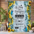 thumbnail image 2 of Blue Floral Bible Verse Quotes Shower Curtain, Rustic Sunflowers Butterfly Shower Curtains for Vintage Christian Scripture Bathroom Decor, Modern Colorful Shower Curtain, 72x72 Inch, 2 of 6