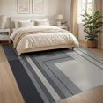 thumbnail image 3 of ODIKA 8'x10' Gray Slate Modern Geometric Block Pattern Washable Area Rug Contemporary Abstract Rectangular Motif with Clean for Dining Room, Large Office, Lounge, Non-Slip Chair-Friendly Mat, 3 of 7