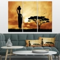 thumbnail image 3 of Designart 'African Woman and Lonely Tree ' African Landscape Canvas Art Print, 3 of 3