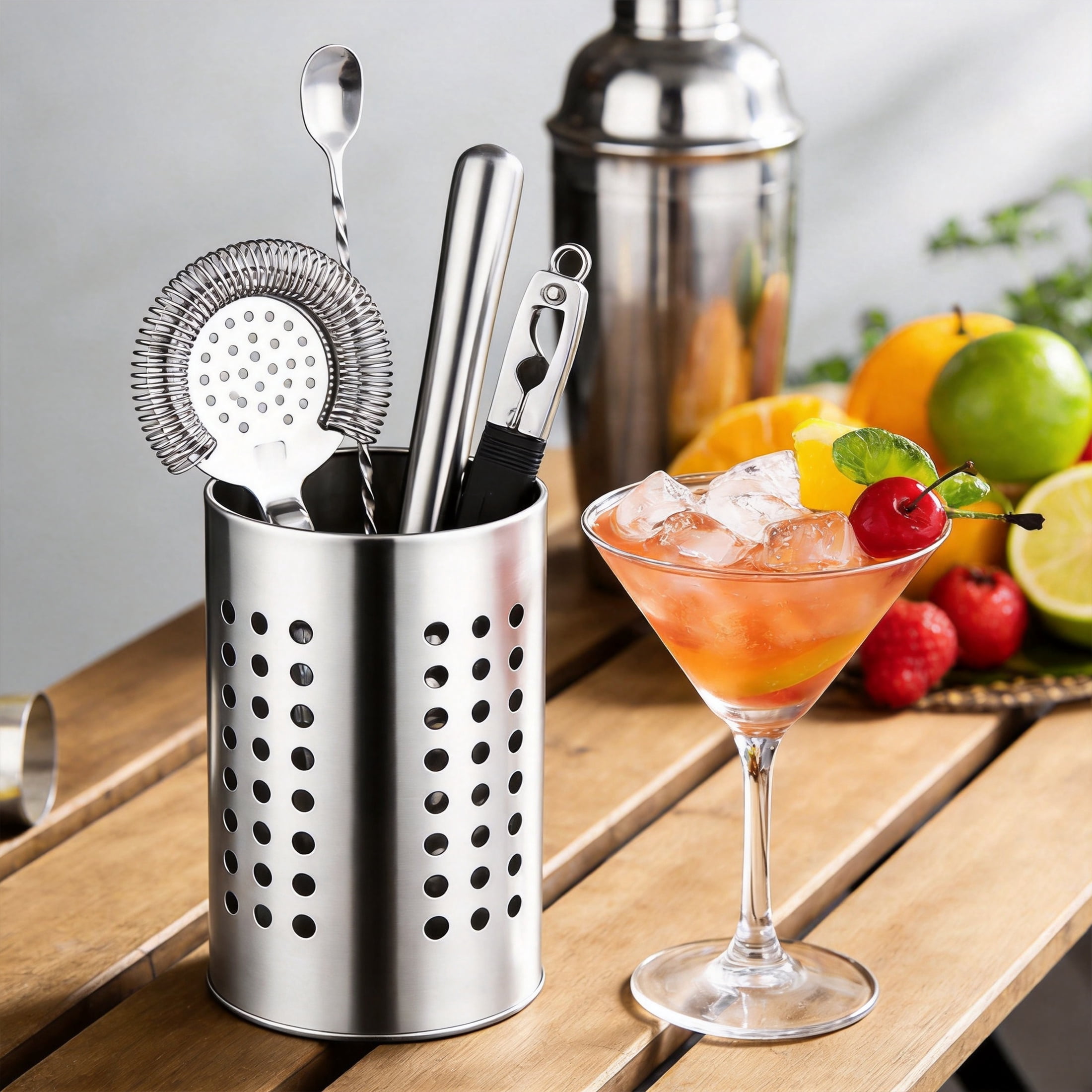 Cisilov 2 Pcs Cooking Utensil Holder, Stainless Steel Kitchen Utensil Holder, Utensil Organizers for Kitchen Countertop, Kitchen Home Office