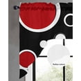 thumbnail image 2 of Geometric Red Swag Valances for Windows, Small Curtains Drapes, Modern Black Grey White Abstract Circle Kitchen Window Curtains Over Sink Window Treatment Valance for Bedroom/Bathroom 56"x36", 2 of 5