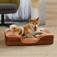 thumbnail image 3 of EDX Premium 42"X32" Orthopedic Dog Bed for XL Dogs - Memory Foam Pet Sofa with Non-Slip Base and Easy-Clean Cover, Brown, 3 of 8