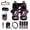 Black and Purple - Cat Daisy Butterfly, variant on LedBack Cat Sunflower Print 15Pcs Car Interior Cover Set Includes Car Front Rear Seat Covers Steering Wheel Cover Safety Belt Pads Garbage Bag Cup Coasters etc, Easy to Install