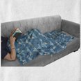 thumbnail image 6 of Blue Sky Soft Flannel Fleece Blanket, Ladybird Clouds Butterflies Jar Catching Hunting Animal Motifs Pattern, Cozy Plush for Indoor and Outdoor Use, 50" x 70", Sea Blue and Eggshell, by Ambesonne, 6 of 6