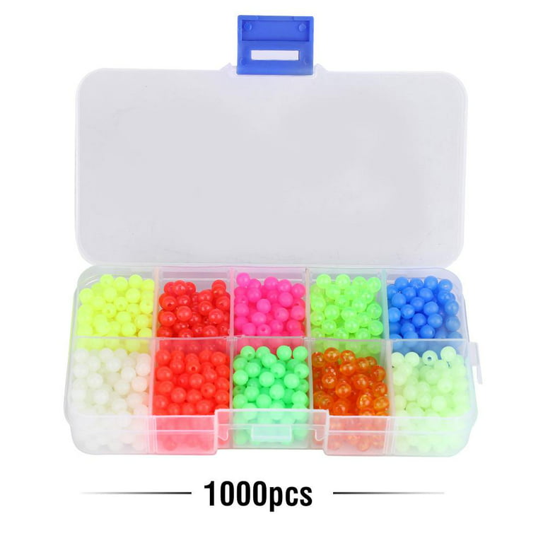 Luminous Fishing Beads, Fishing Bead,1000pcs/Box Plastic Round Beads  Fishing Tackle Lures Tools Accessory For Outdoor Fishing