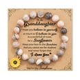 thumbnail image 5 of Hyasfey Sunflower Beaded Bracelet with Inspirational Card Elastic Adjustable Girls Natural Stone Round Beads Bracelet Graduation Season Daughter Gift, 5 of 8