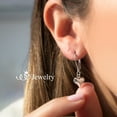 thumbnail image 2 of 555Jewelry Stainless Steel Heart Shaped Cute Dangle Drop 1.1 inches Earrings for Women, Silver, 2 of 6
