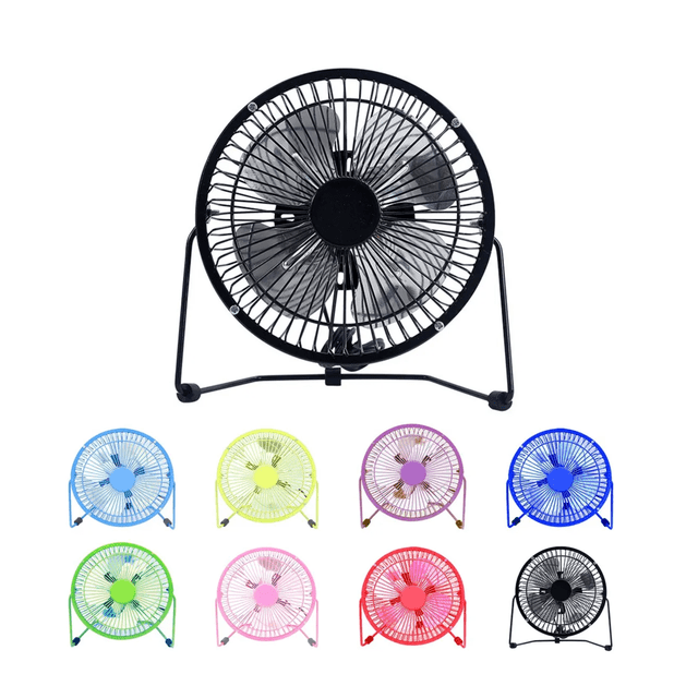 Ventilador Portátil De Escritorio USB Pequeño Metal 14cm Mini Ventilador Silencioso Con Aspas Metálicas Ideal Oficina Hogar Laptops Enfriador Compacto Potente Bajo Consumo