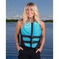 thumbnail image 3 of O'Brien Women's Traditional Neoprene USCGA Life Jacket with Zipper, L, Black/Aqua, 3 of 6
