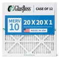 thumbnail image 5 of 12 Pack of 20x20x1 MERV 10 Pleated Air Filters by Glasfloss. Actual Size: 19-1/2 x 19-1/2 x 7/8, 5 of 10