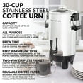 thumbnail image 3 of Home Craft Coffee Urn Quick-Brewing 1000-Watt Automatic 30-Cup Stainless Steel Percolator, 3 of 11