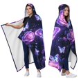thumbnail image 2 of Rose Butterfly Wearable Blanket Hoodies for Women Men Adults Butterfl Lovers Plush Lightweight Floral Butterflies Hooded Blankets for Couch Office Decor Mother's Day Gifts Birthday Gifts 60×80 Inch, 2 of 5